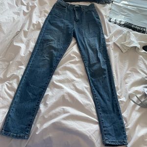 Forever 21 Medium Wash High Waisted Skinny Jeans